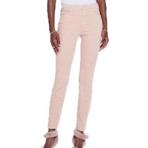 Mother High Waisted Looked Light Pink Velvet Jeans